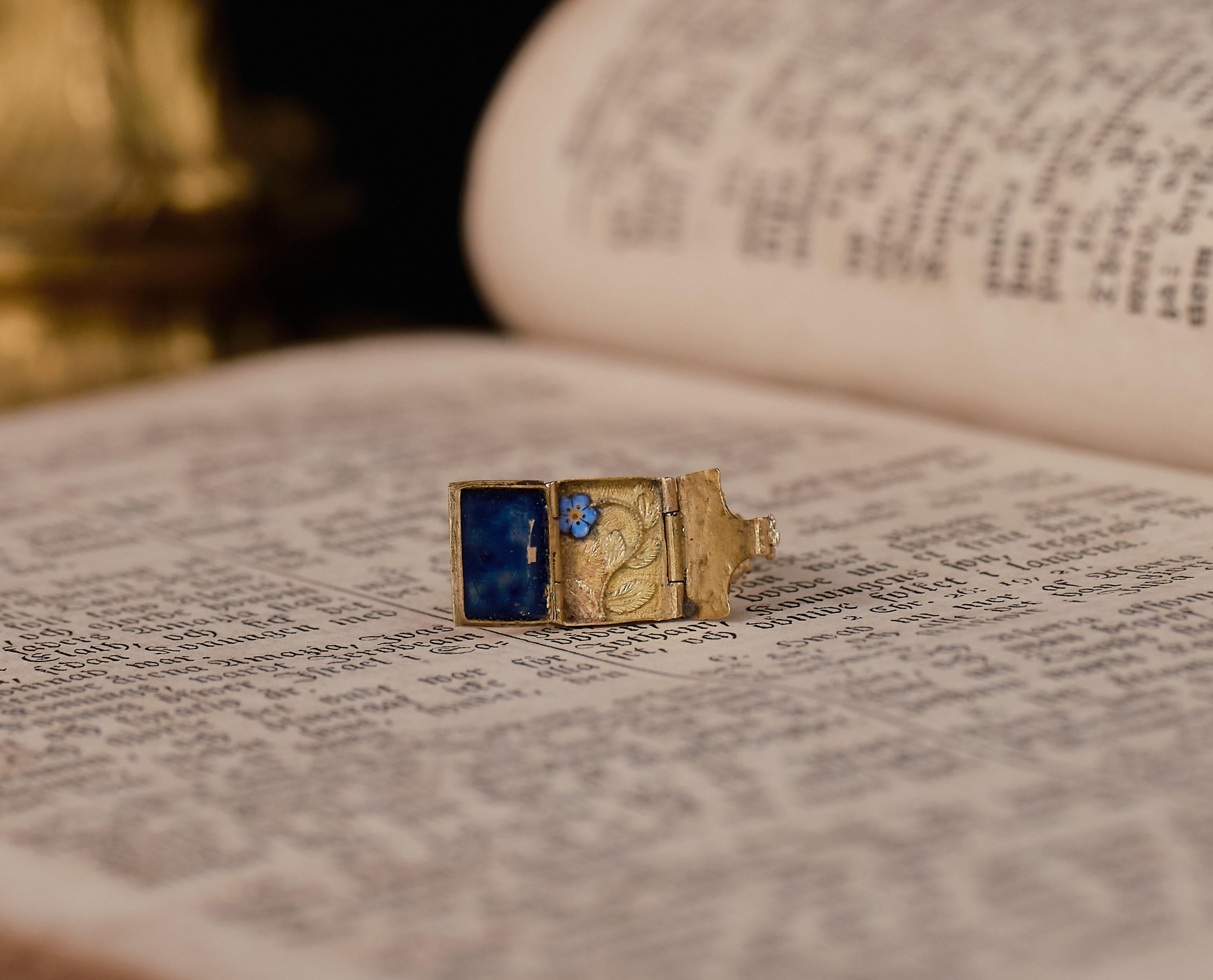 Romantic 19th century Rococo Revival “forget-me-not” remembrance ring 2