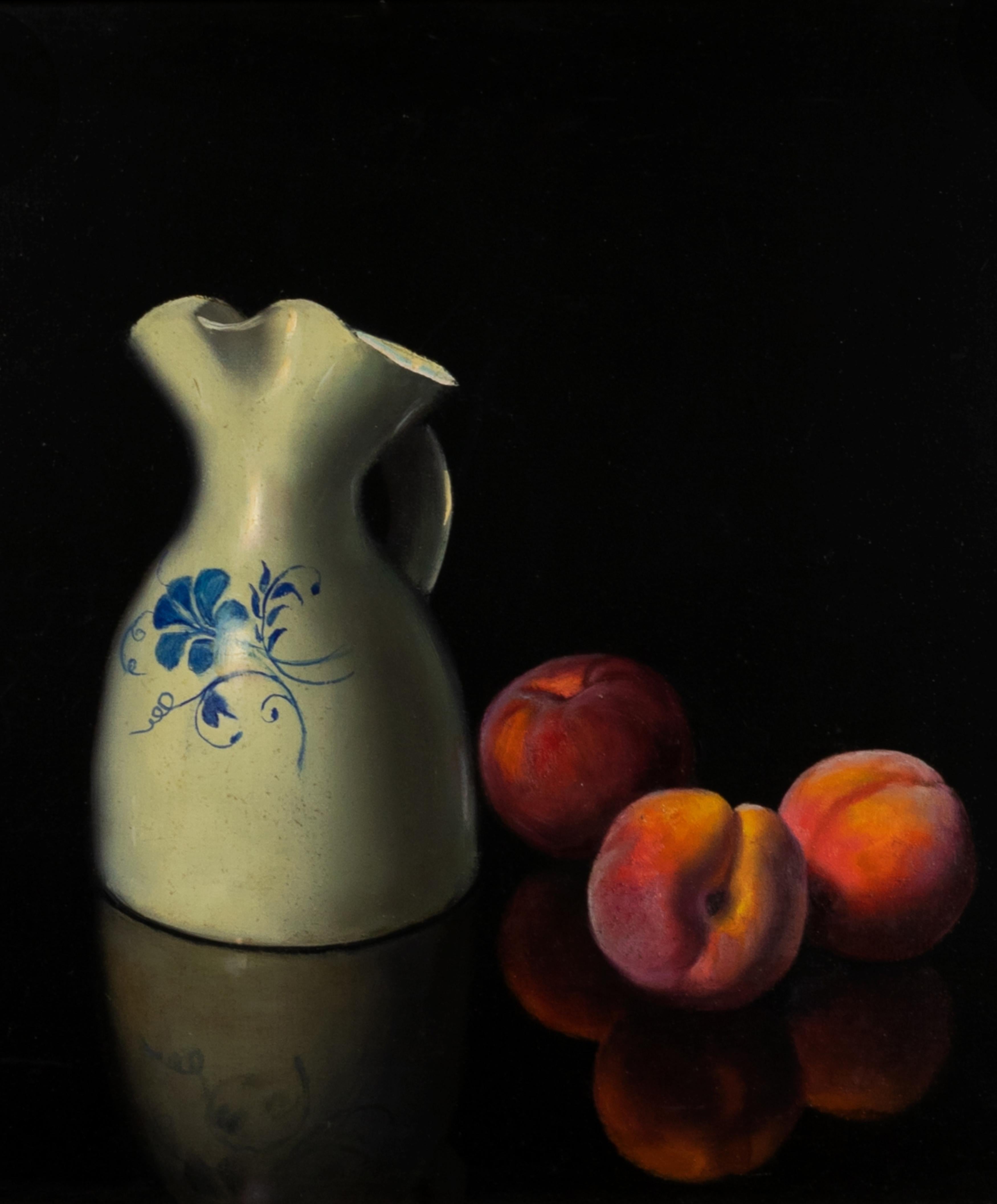French Romantic  19th Century Stil Life Peaches Painting For Sale