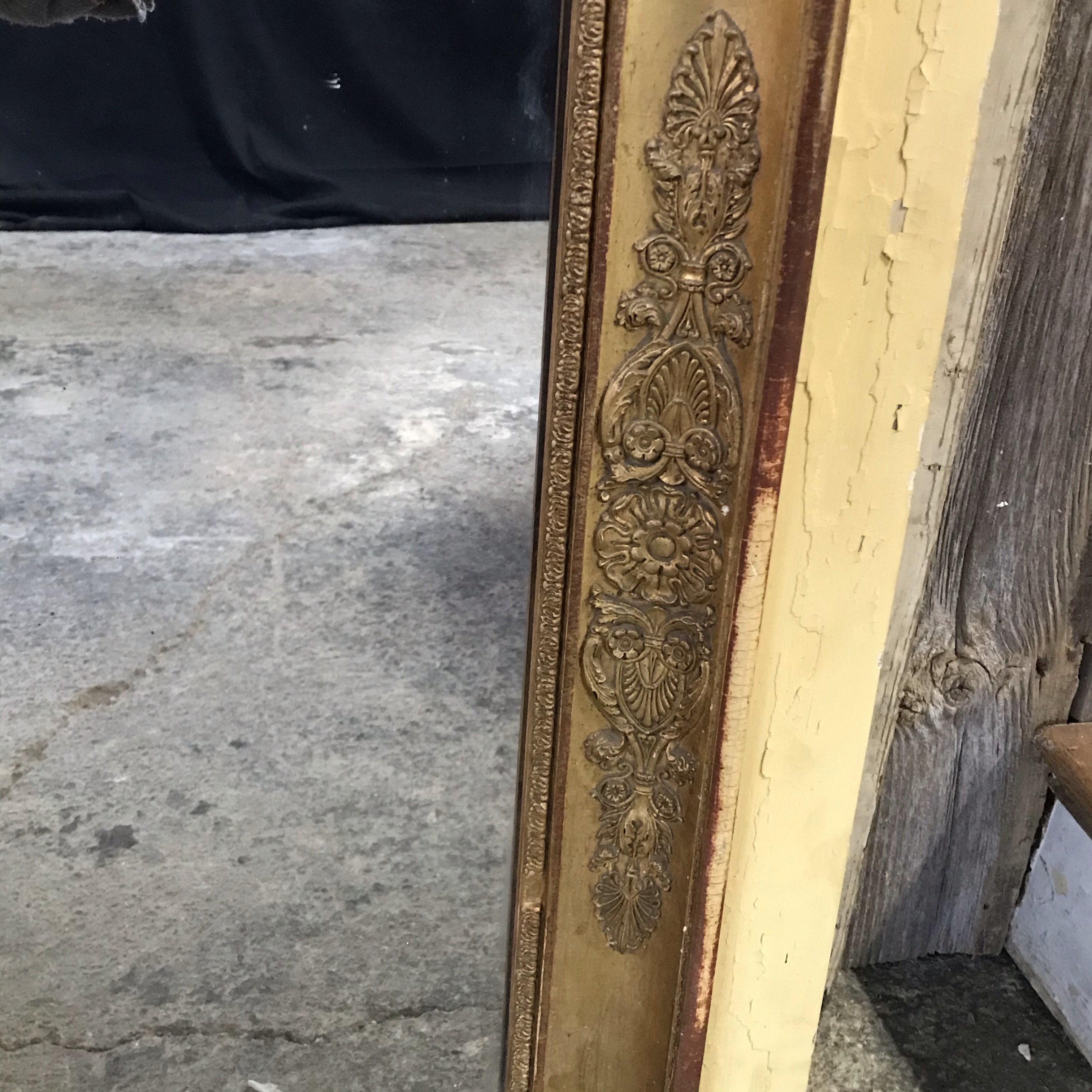 Romantic 19th Century Trumeau Mirror with Gold Gilt Frame 13