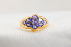 Romantic 2ctw Oval Tanzanite Cluster Ring in 14K Yellow Gold