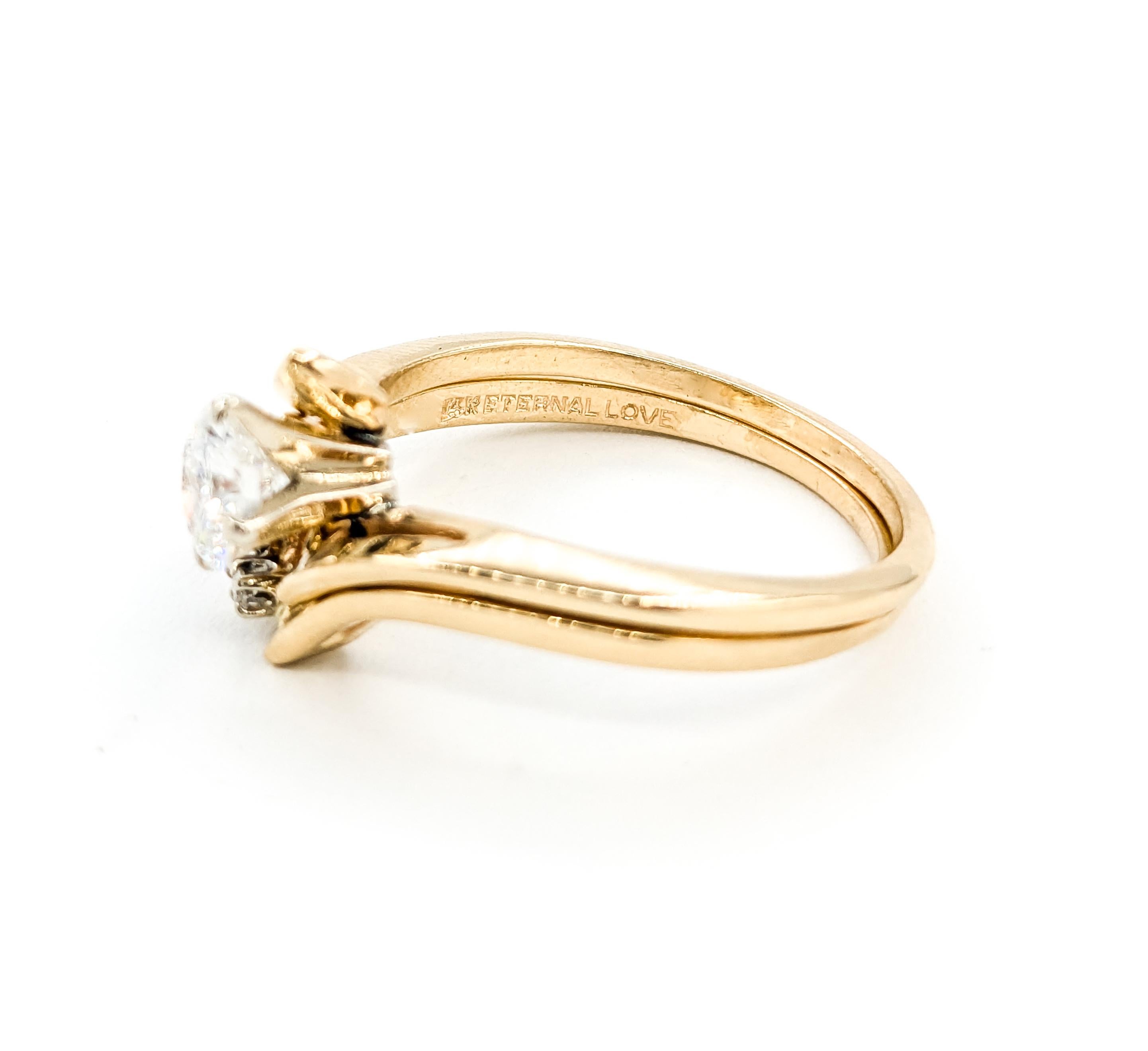 Bague de fiançailles romantique en or jaune avec un diamant de 0,67ctw en vente 6