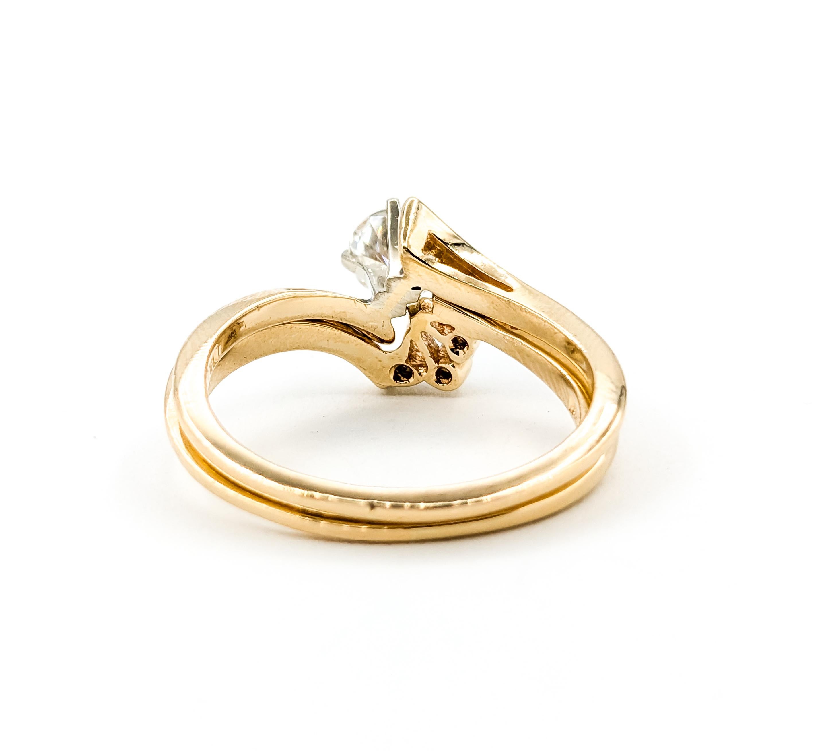 Bague de fiançailles romantique en or jaune avec un diamant de 0,67ctw en vente 4
