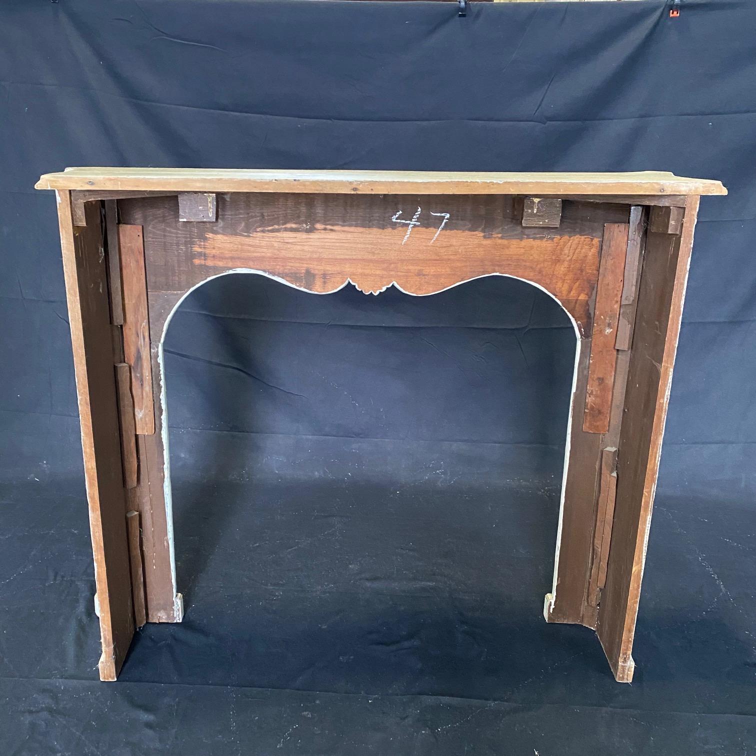 Romantic Antique Italian White & Gilded Baroque Style Fireplace Mantel 8