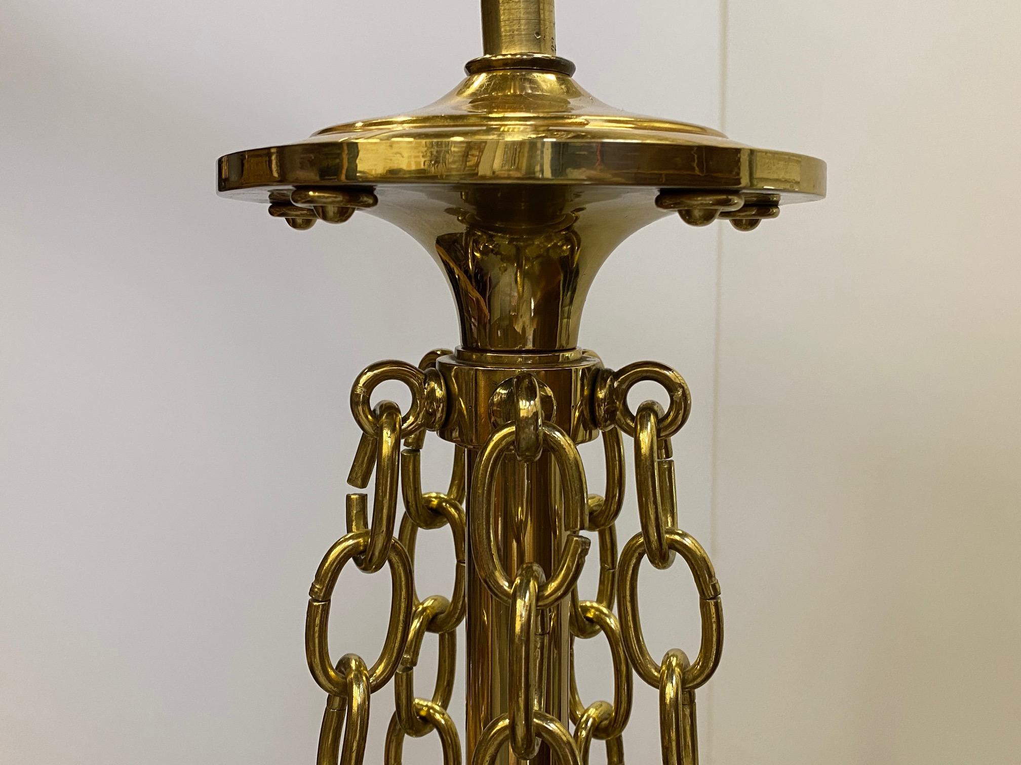 Mid-20th Century Romantic Brass and Ebonized Black Chandelier For Sale