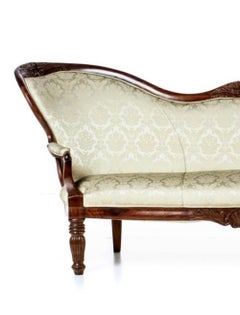 Canape Romántico Francés, Siglo XIX en Madera al Óleo