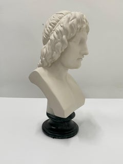 Romantic Cast Plaster Bust of Virgil with Marbleized Base