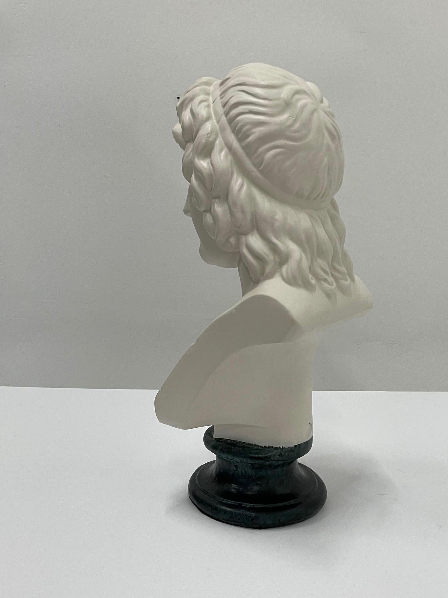 Romantic Cast Plaster Bust of Virgil with Marbleized Base In Good Condition In Hopewell, NJ