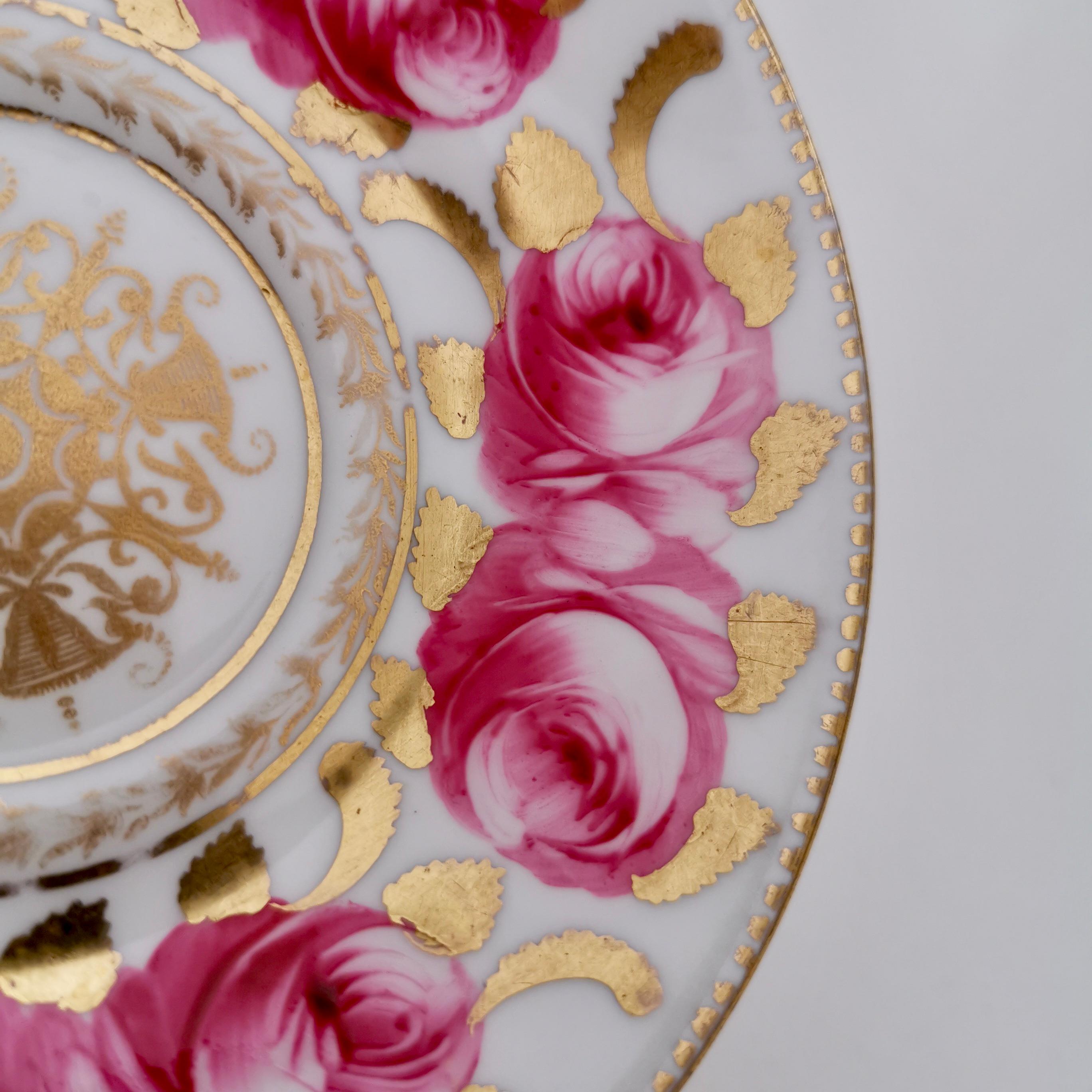 Romantic Coffee Cup, Pink Billingsley Roses, Regency 1820-1825 1
