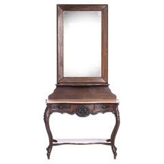 Romantic console table with mirror - 19th century