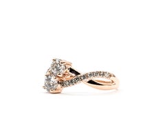 Romantic Diamond Moi et Toi Ring in 14K Rose Gold