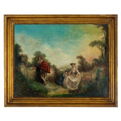 Romantic Family Painting, 19th Century