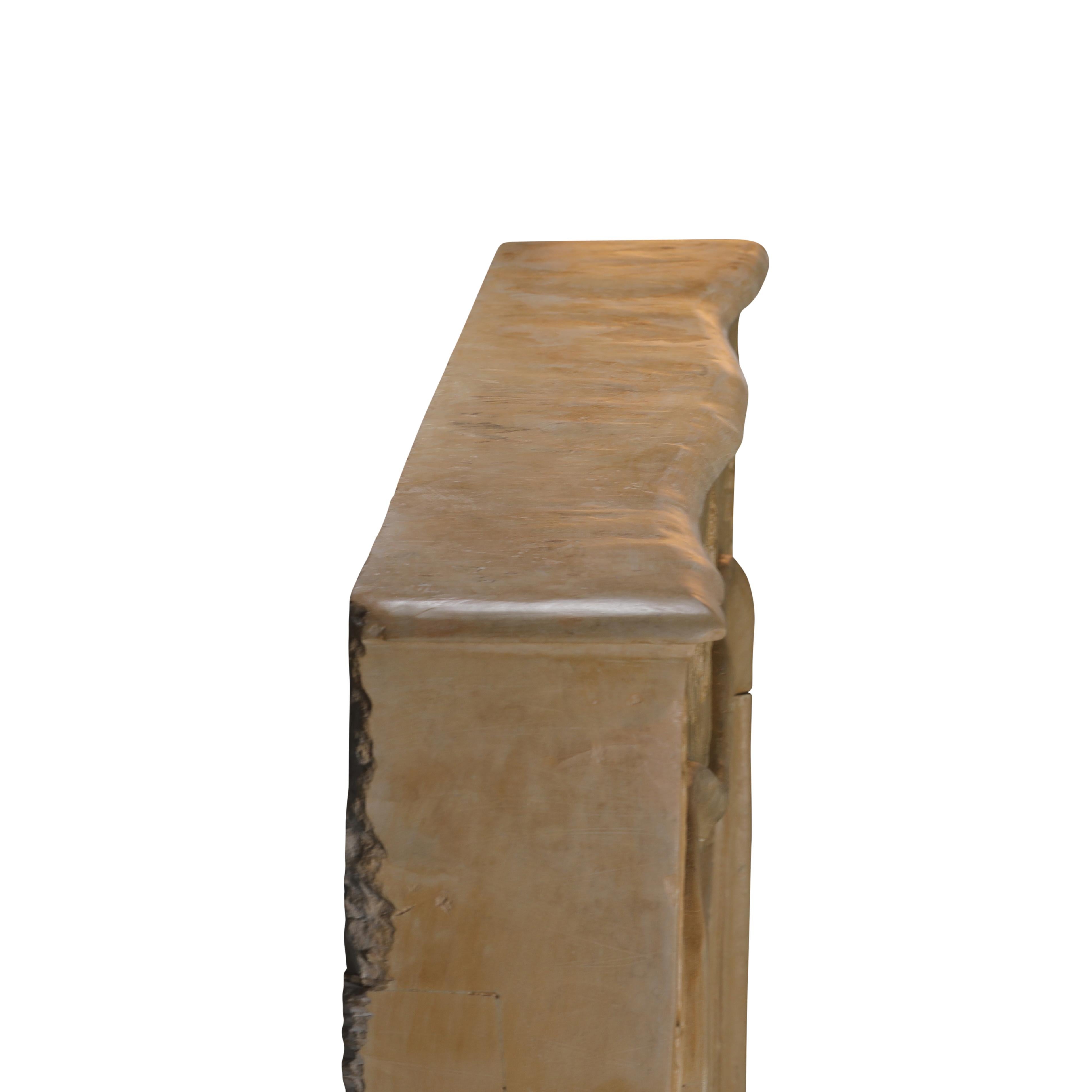 Romantica cornice floreale intagliata per caminetto francese - Indossata con delicatezza - Eleg Chic in vendita 9