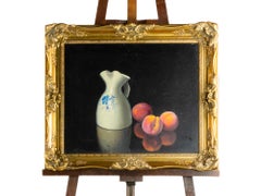 Still Life Painting of Peaches and Jug, Romantic, 19th Century, Gilt Frame
