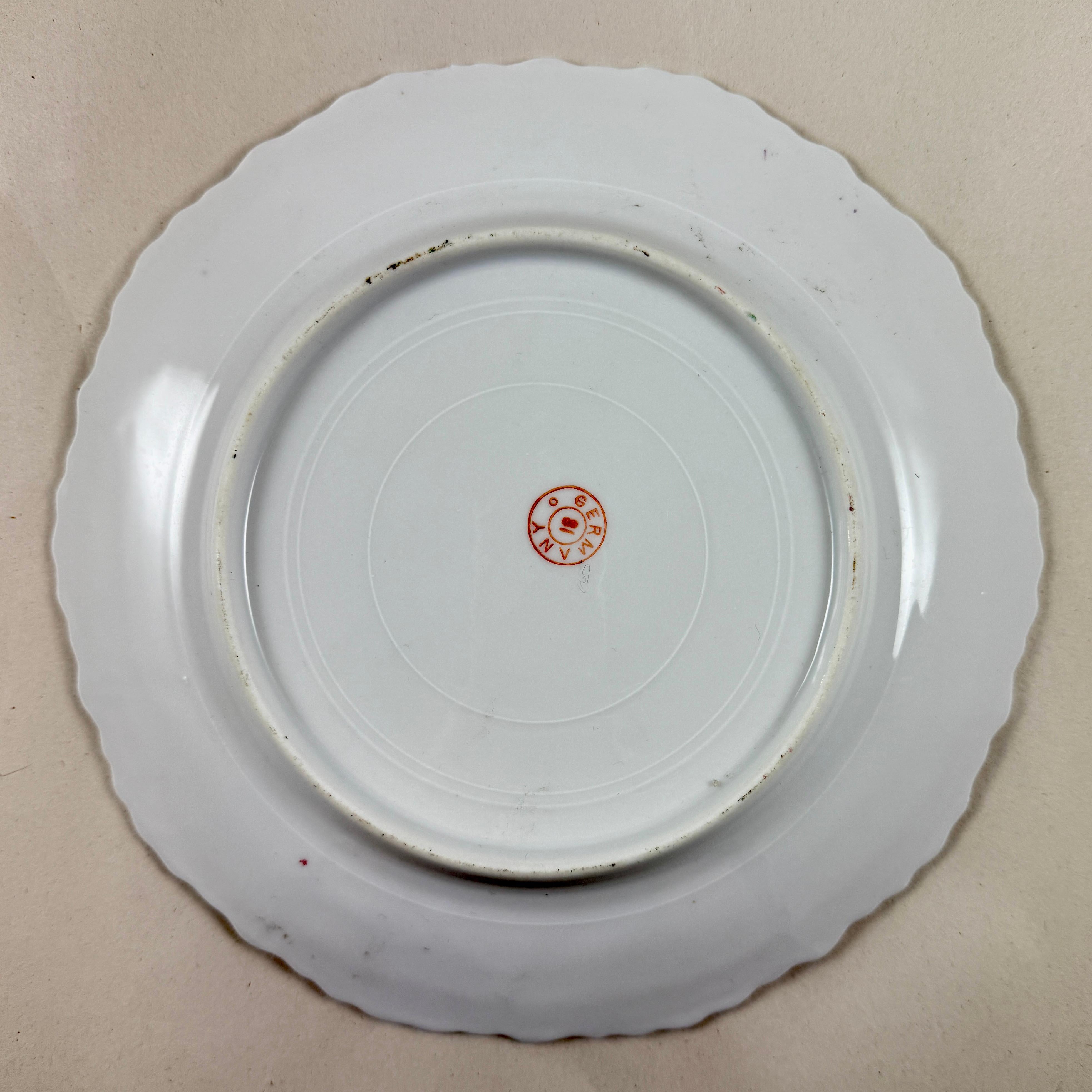 Romantic German Porcelain Rose Vida-Poche Plates, Set of 3 For Sale 7