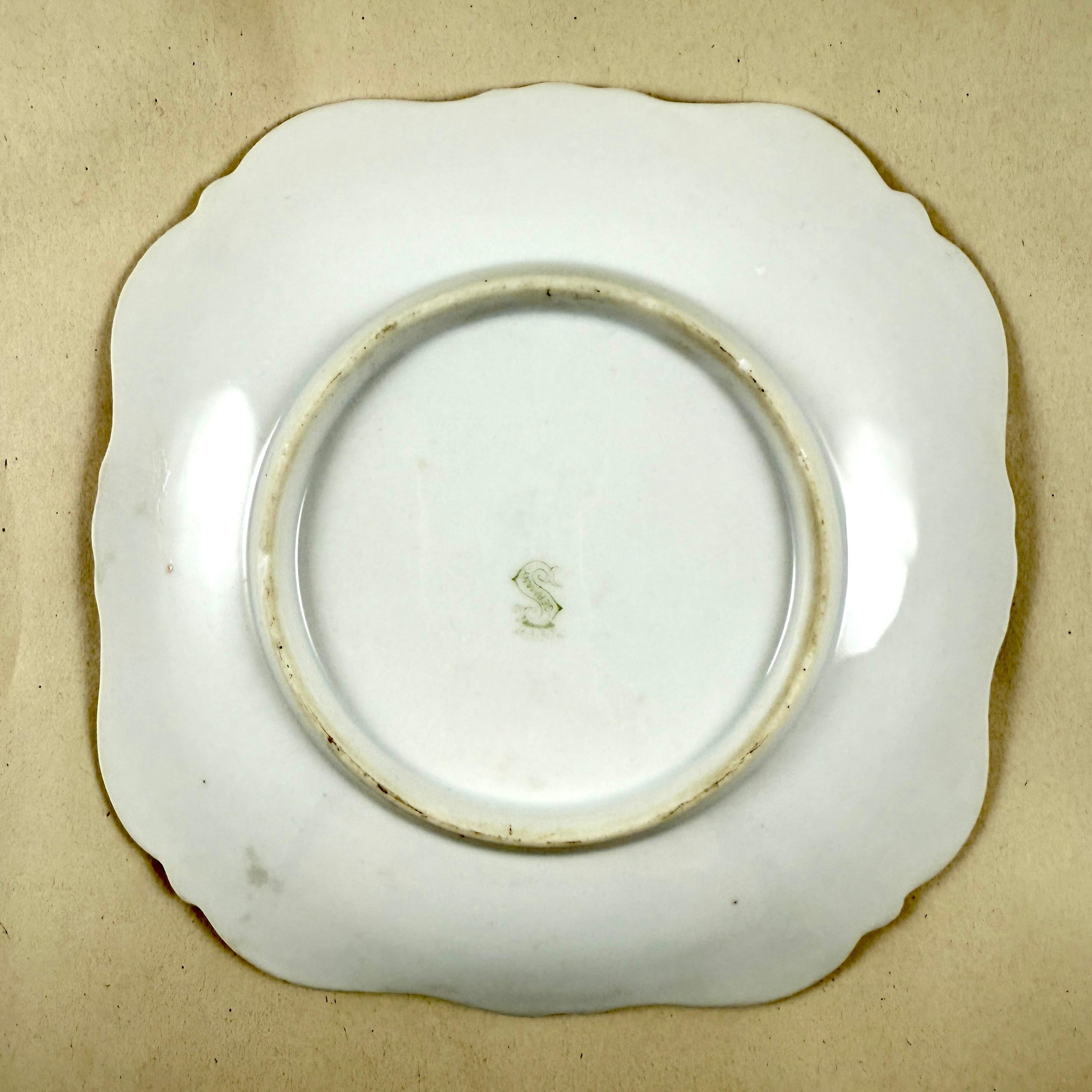 Romantic German Porcelain Rose Vida-Poche Plates, Set of 3 For Sale 4