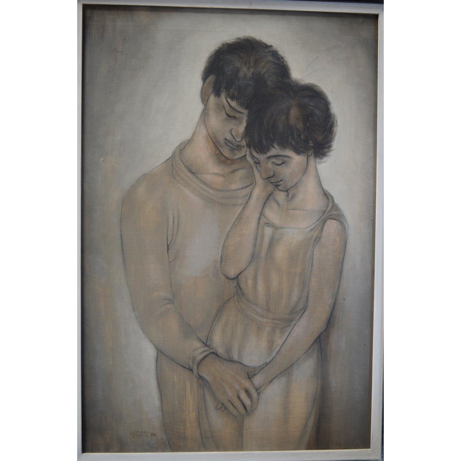 Romantische Giclee Druck eines jungen Paares Liebhaber von Michael Martin im Zustand „Gut“ im Angebot in Pasadena, CA