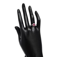 Romantic Halo Ruby & Diamond Ring in 14K White Gold