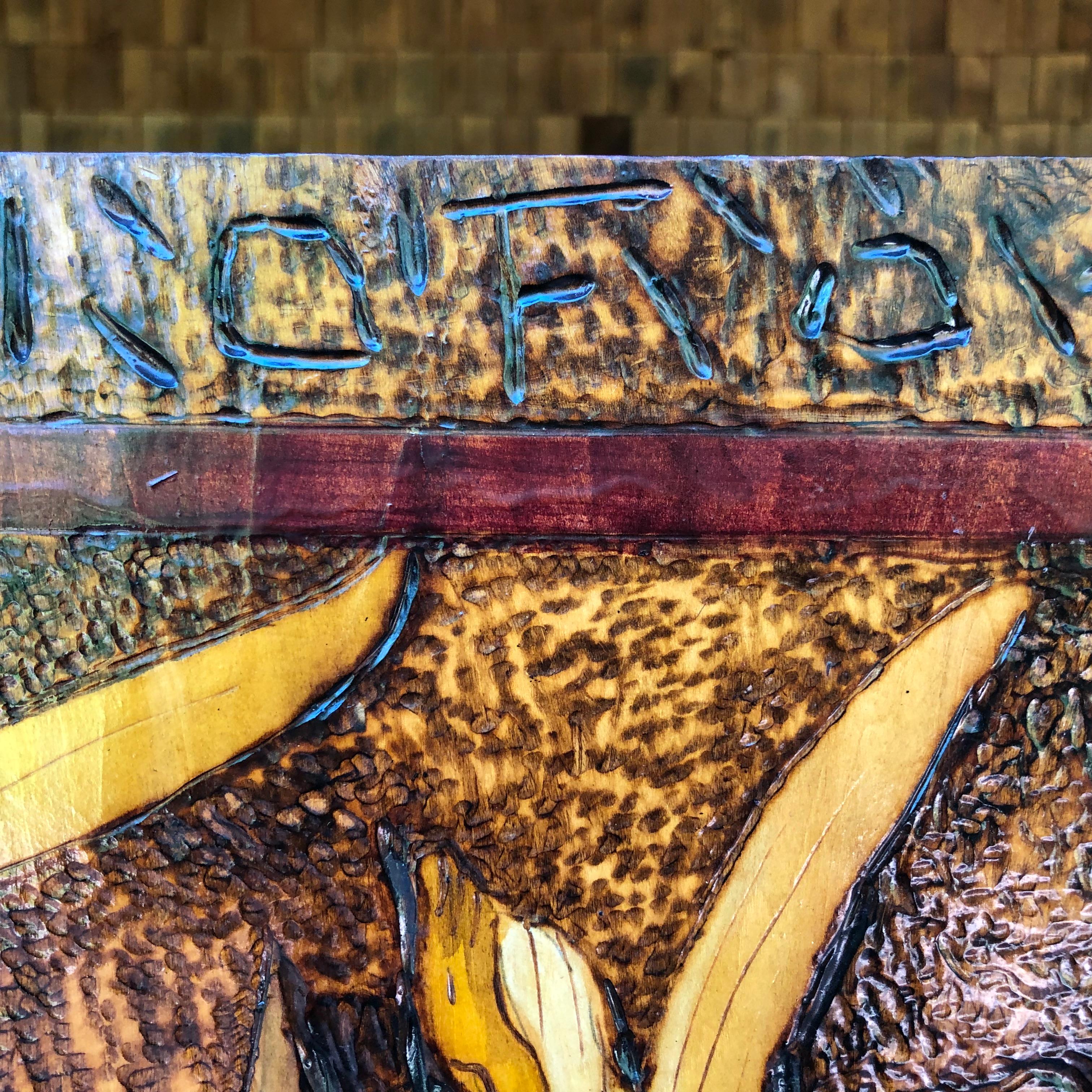 Romantico paravento in legno decorato a mano 