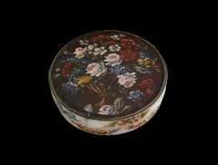 Romantic Hand Painted Dieppe Floral Snuff Box - France - Early 19th Century