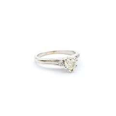 Romantic Heart Diamond Ring in 14k White Gold