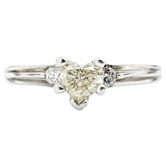 Romantic Heart Diamond Ring in 14k White Gold