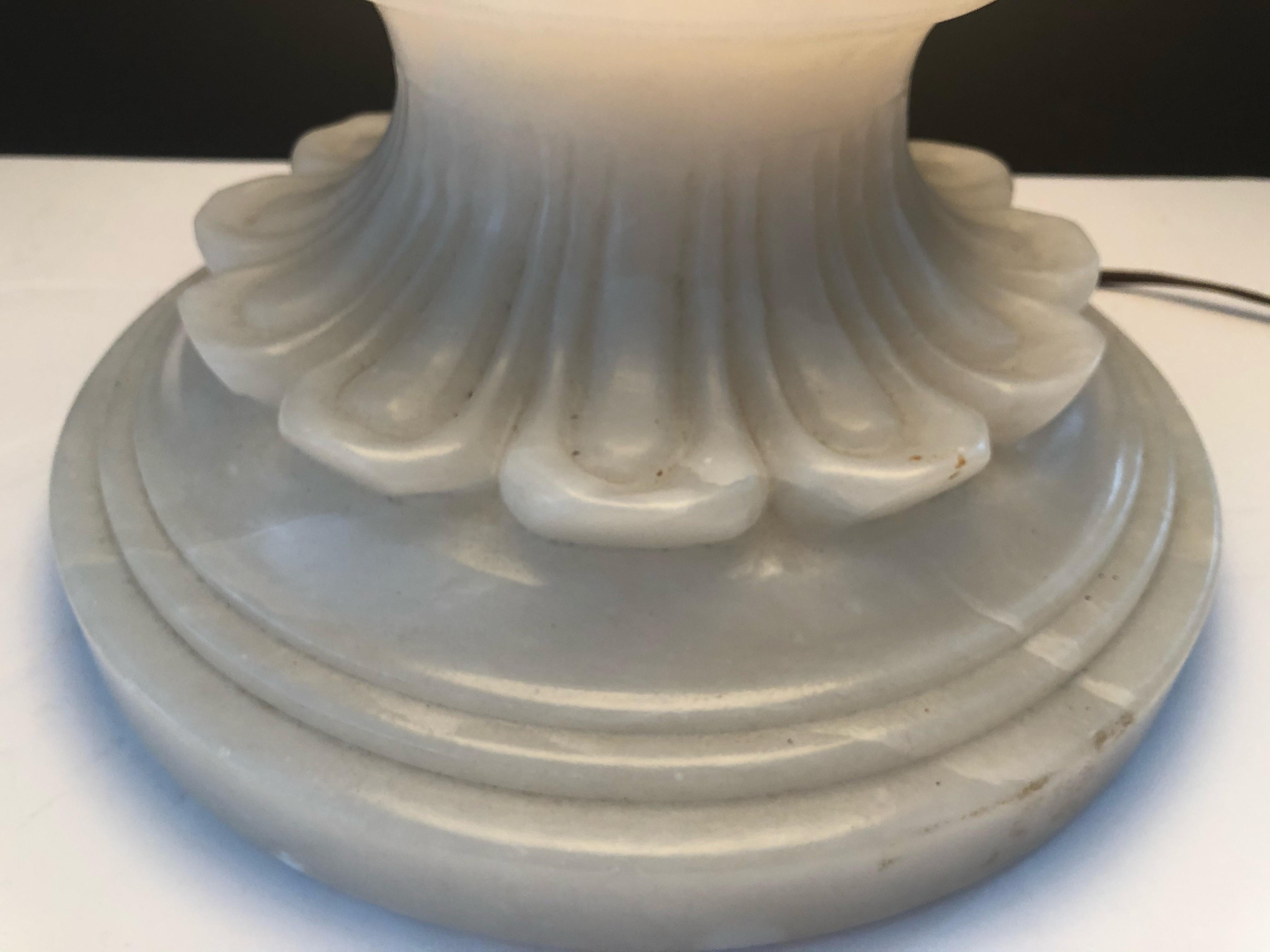 Romantic Italian Alabaster Urn Shaped Table Lamp 3