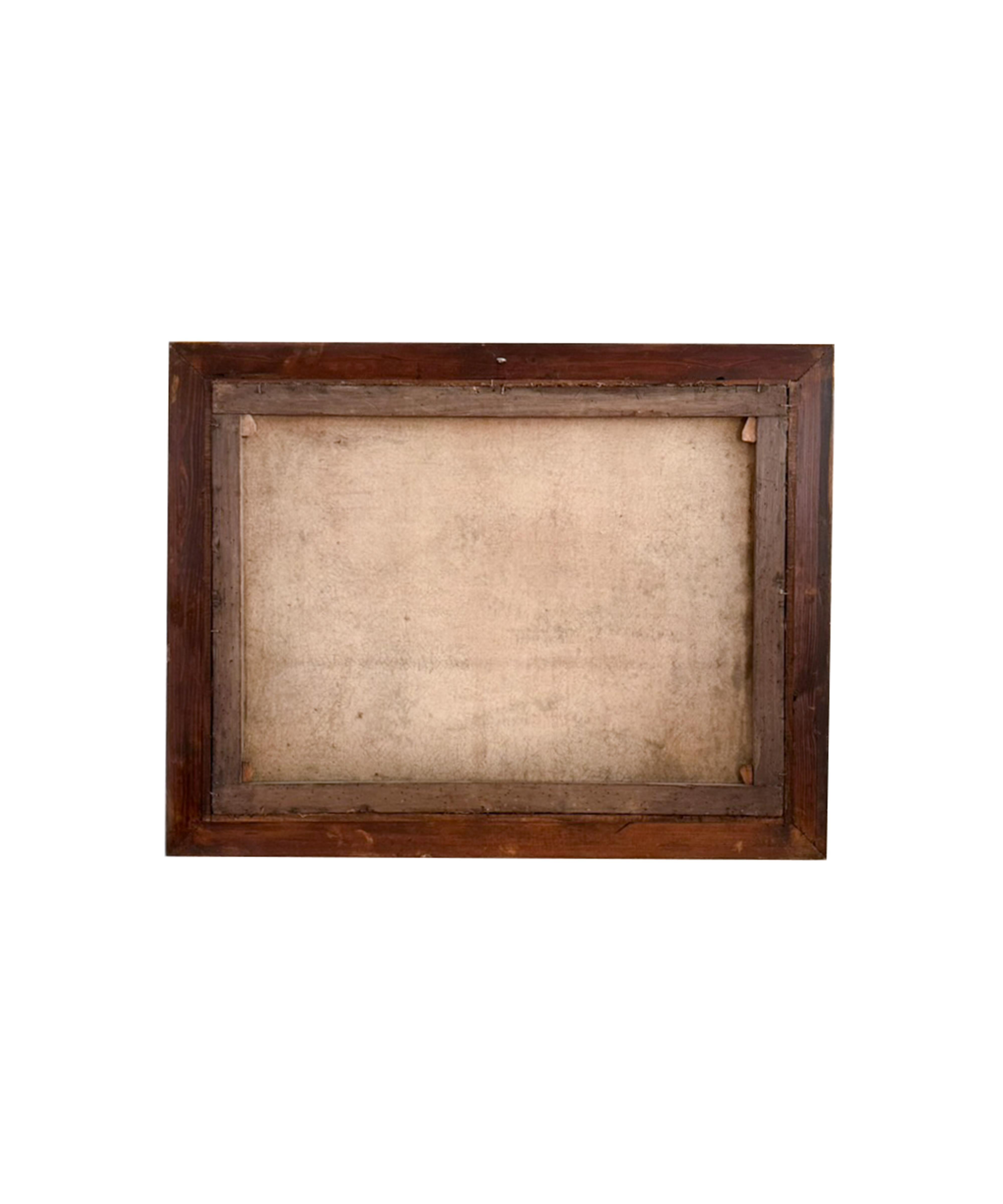 Romantisches Landschaftsgemälde mit Rahmen, Frankreich, 19. im Angebot 3