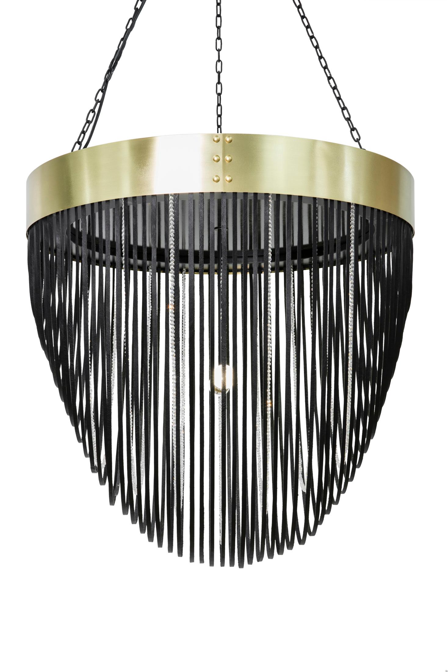 South African Chandelier-Leather-Romantic  For Sale