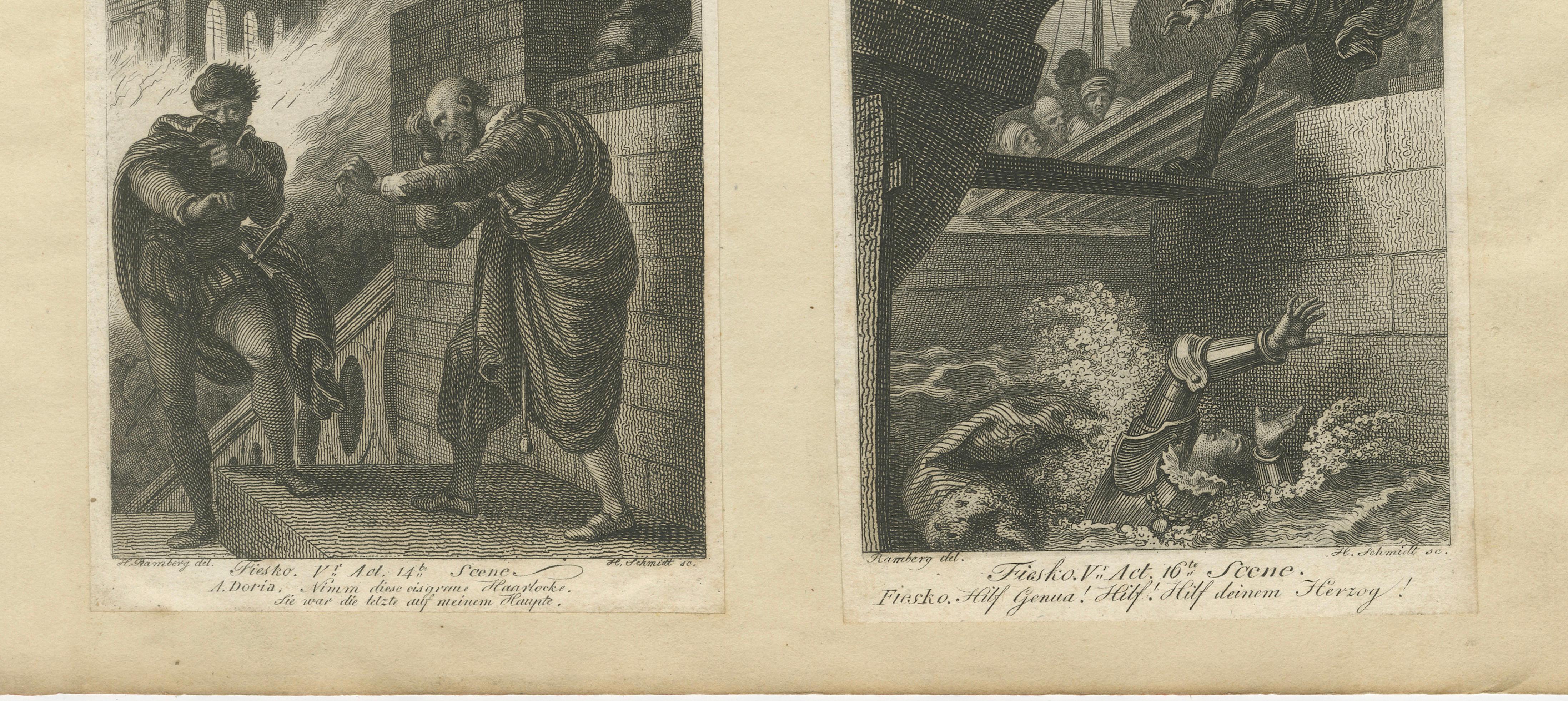 Romantic Literary Engravings, Copper Print, Multi-Scene, Germany 1818