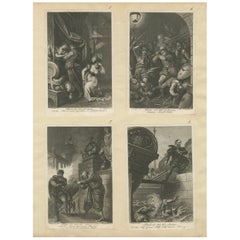 Romantic Literary Engravings, Copper Print, Multi-Scene, Germany 1818
