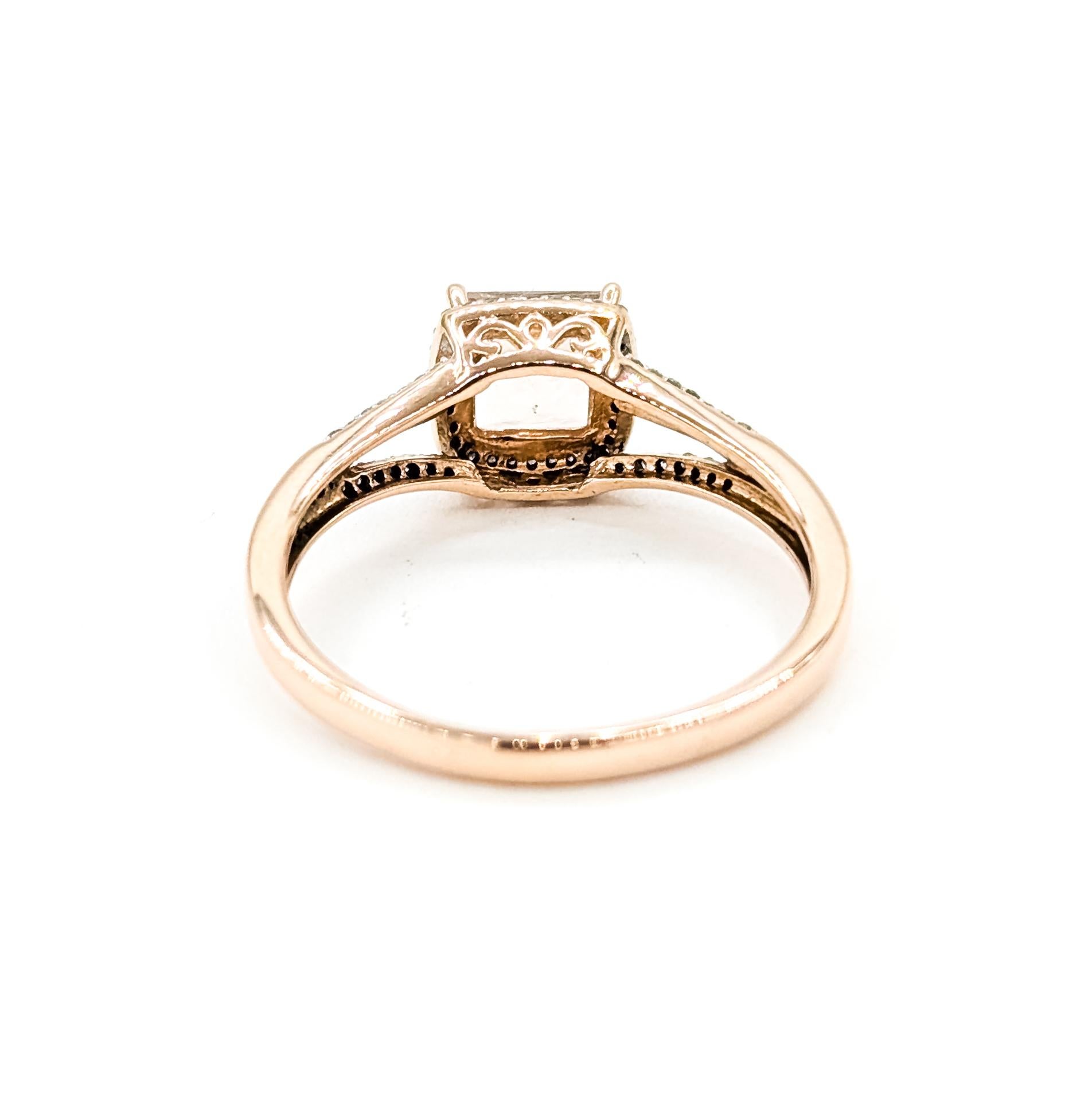 Anello romantico con morganite e diamanti in 14 carati in vendita 1