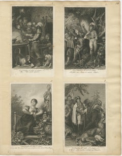 Romantic Narrative Engravings, Copper Print, German, Early 19th Century