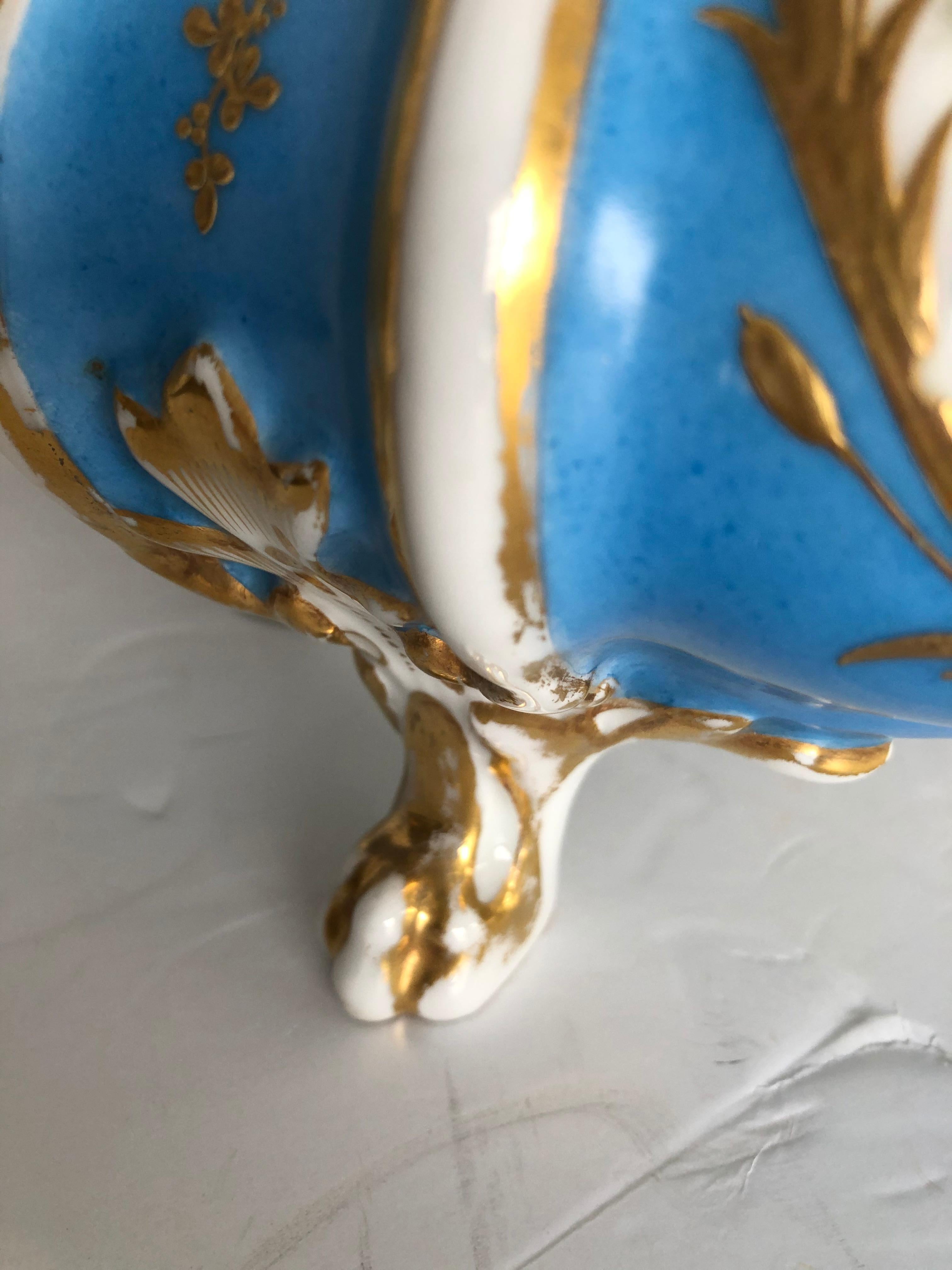 Romantic Old Paris Porcelain Bowl Vase For Sale 3