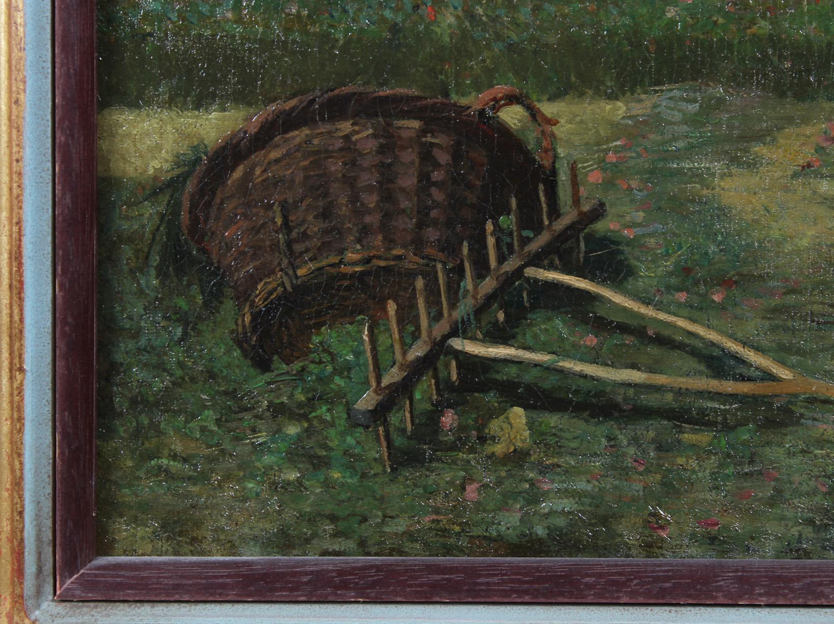 Romantisches Gemälde, Öl auf Leinwand, Grazing Cows, Belgien, 19. Jahrhundert im Angebot 4