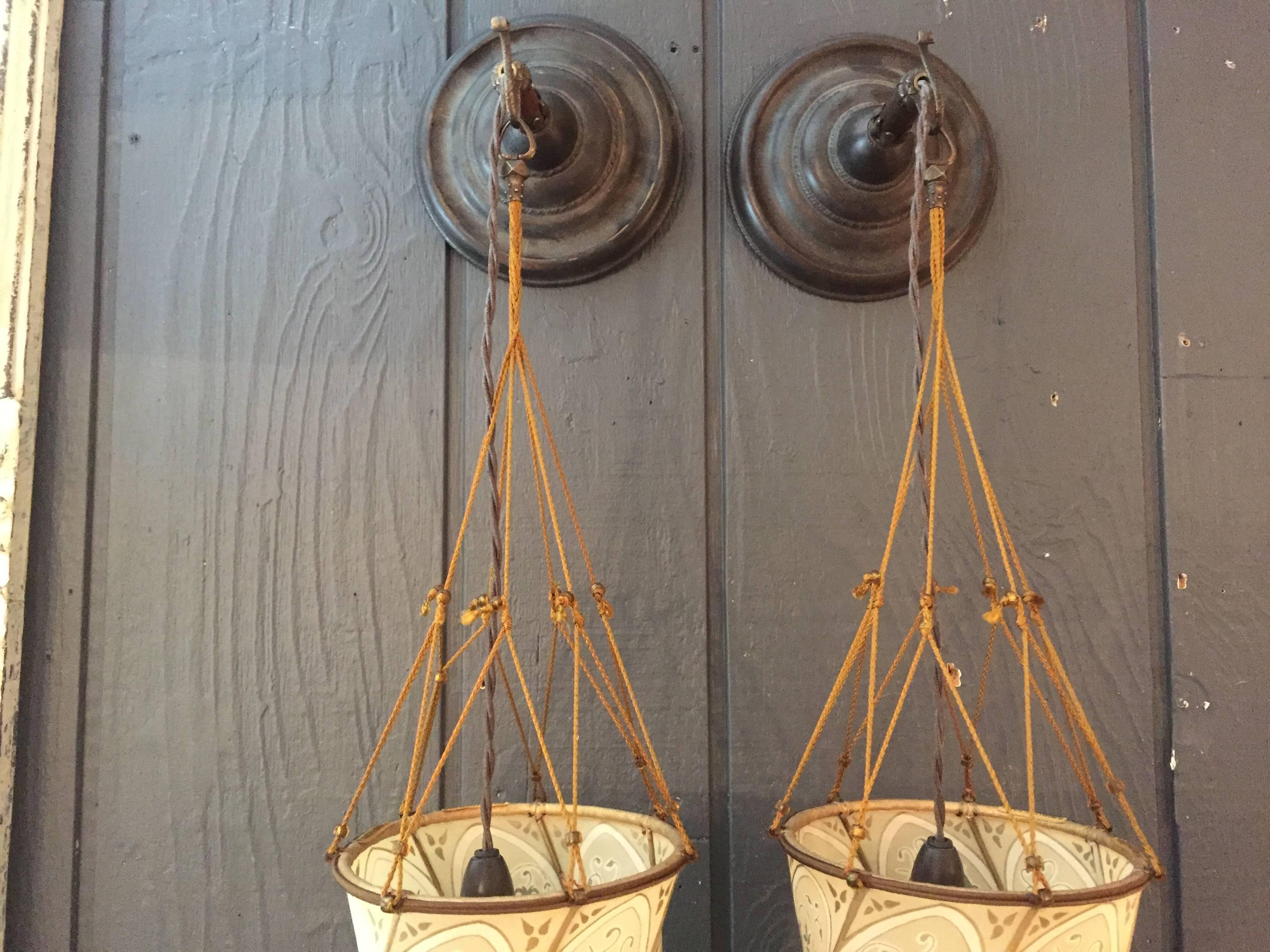 Romantic Pair of Fortuny Teardrop Wall Sconces In Excellent Condition In Hopewell, NJ