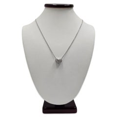 Romantic Pavé 0.39tcw Diamond Heart Pendant in 18K White Gold 17 Inch