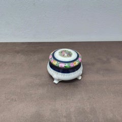 Romantic Porcelain Trinket Box with Garden Scene, France, Mid-20th Century