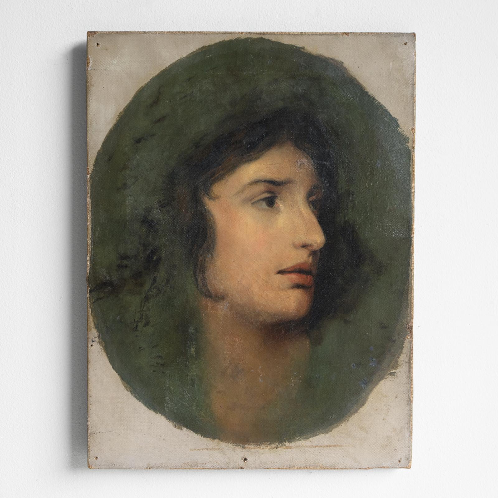 PEINTURE ORIGINALE ANCIENNE À L'HUILE SUR TOILE REPRÉSENTANT UNE FEMME, 19E SIÈCLE

Une représentation romantique et habile de la célèbre actrice galloise Sarah Siddons (1755-1831). Siddons était la tragédienne la plus connue du XVIIIe siècle, et