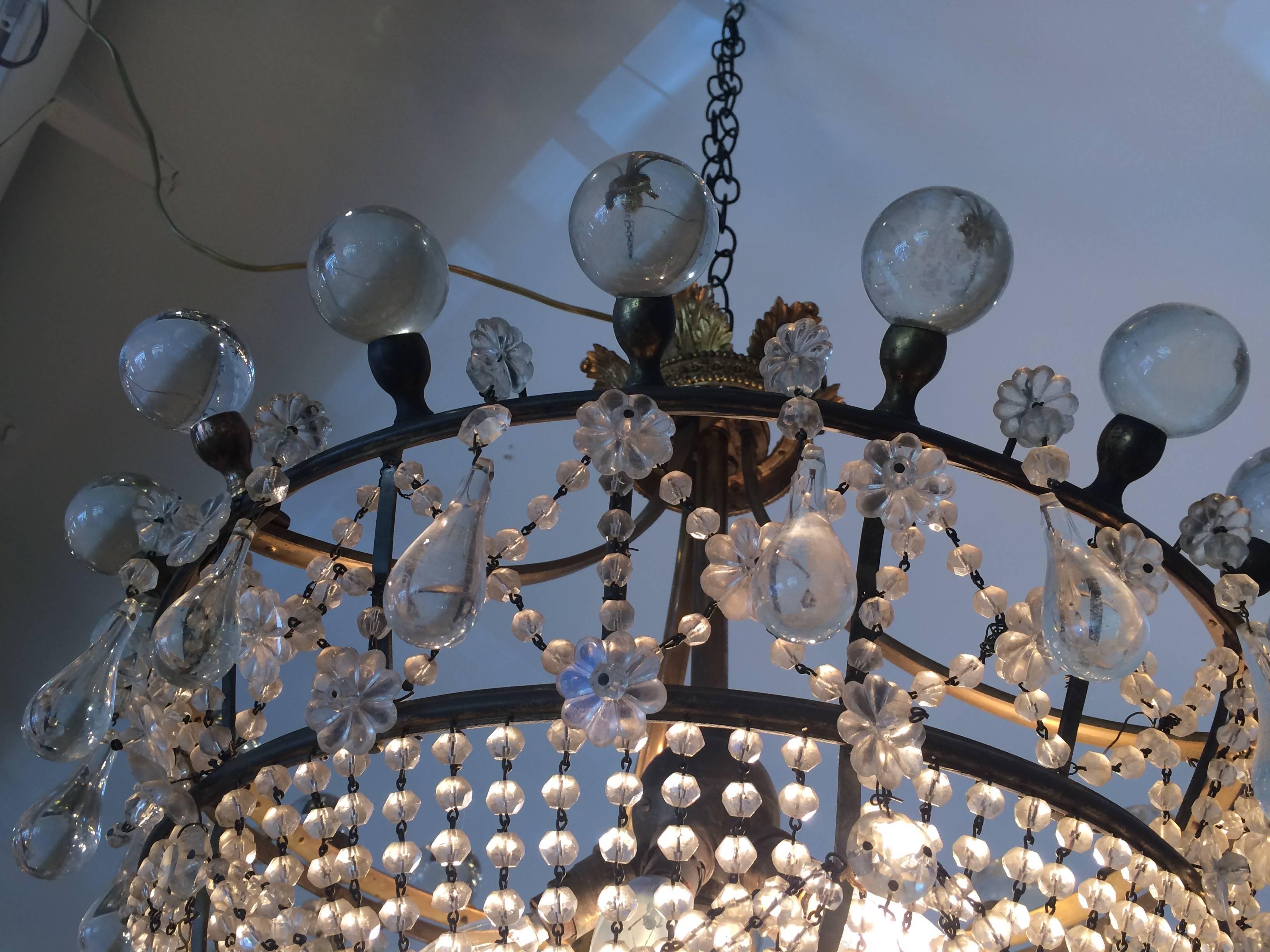 Romantic Rare Gem of an Antique Chandelier In Excellent Condition In Hopewell, NJ