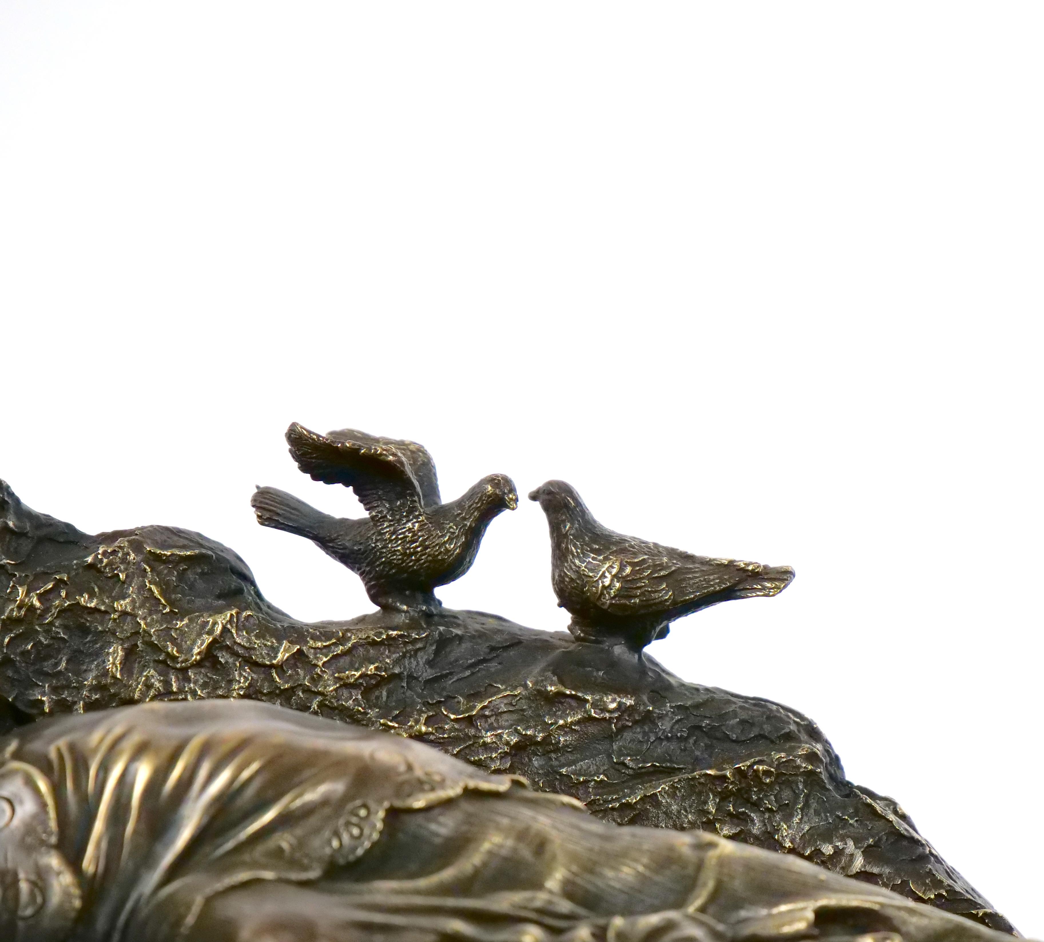 Romantic Reclining Gilt Bronze Sculpture / Miguel Fernando Lopez Aka Milo For Sale 6