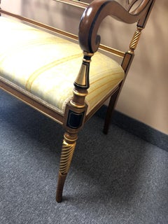 Canapé causeuse italien peint à la main de style régence romantique