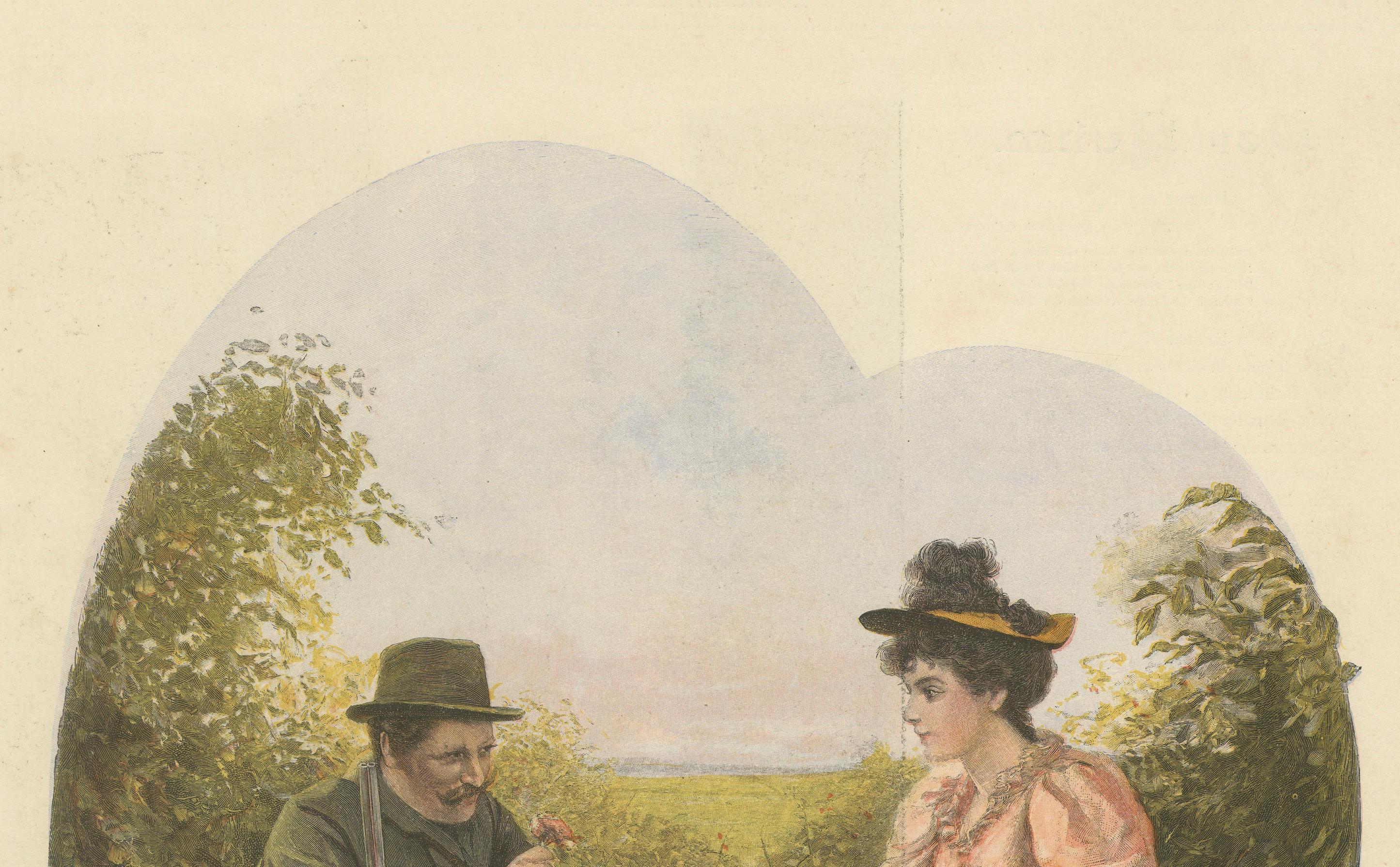 Escena romántica en el jardín - 