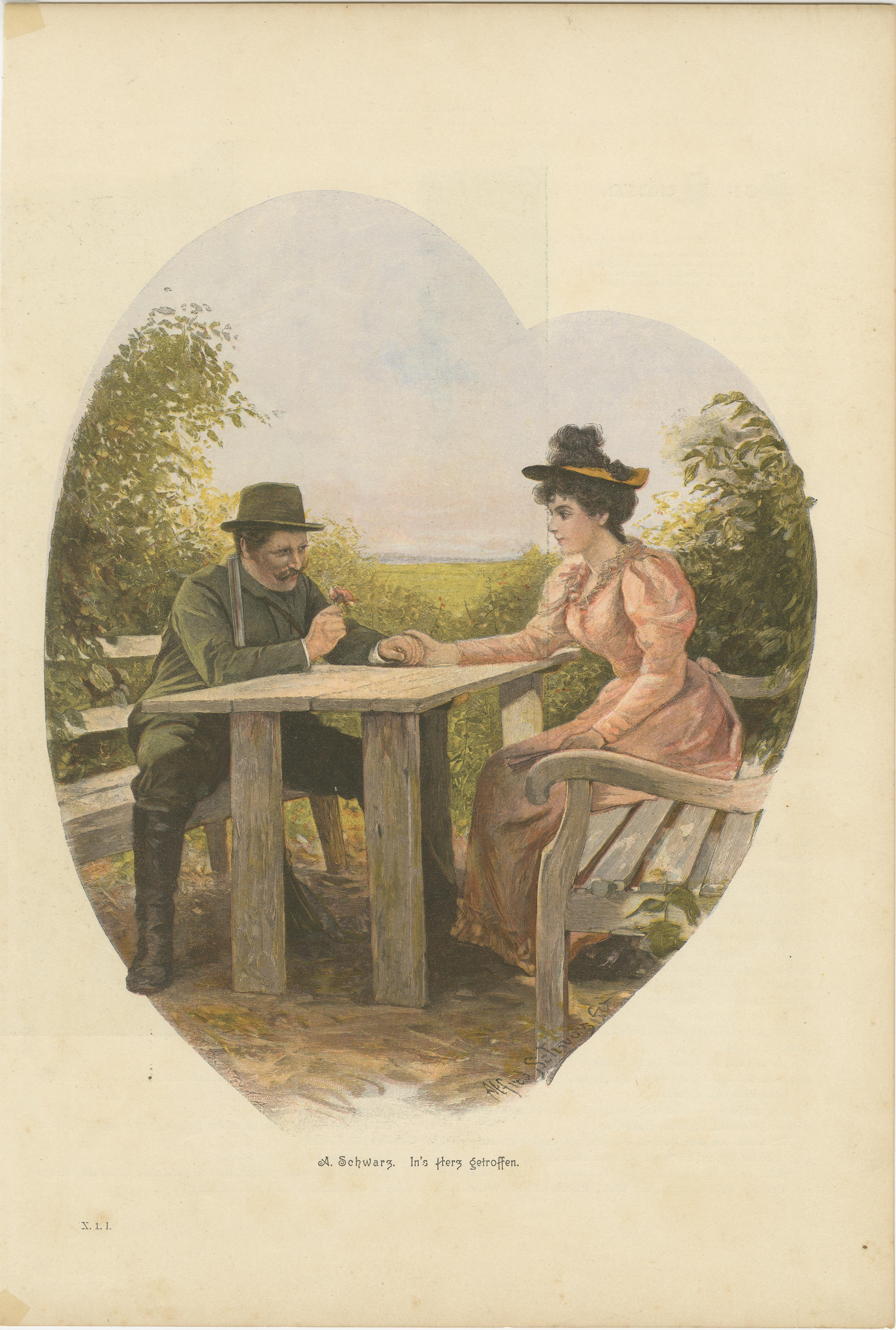 Escena romántica en el jardín - 