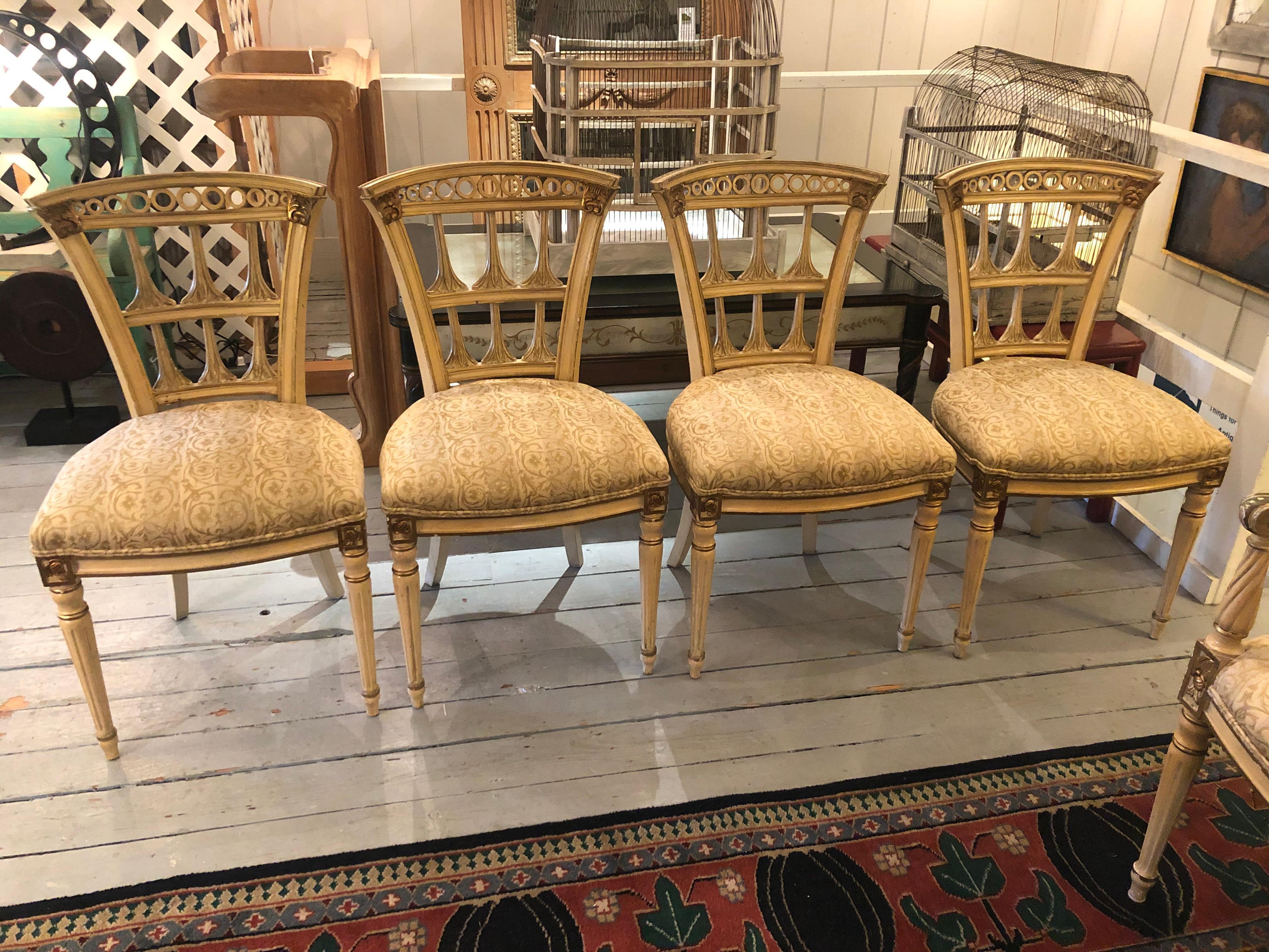 American Romantic Set of 6 Italianate Style Dining Chairs