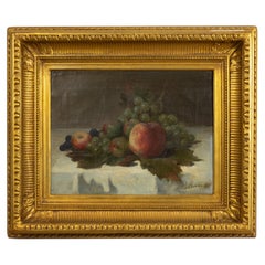 Romantic Still Life Oil Painting, 19th Century, Gilt Frame