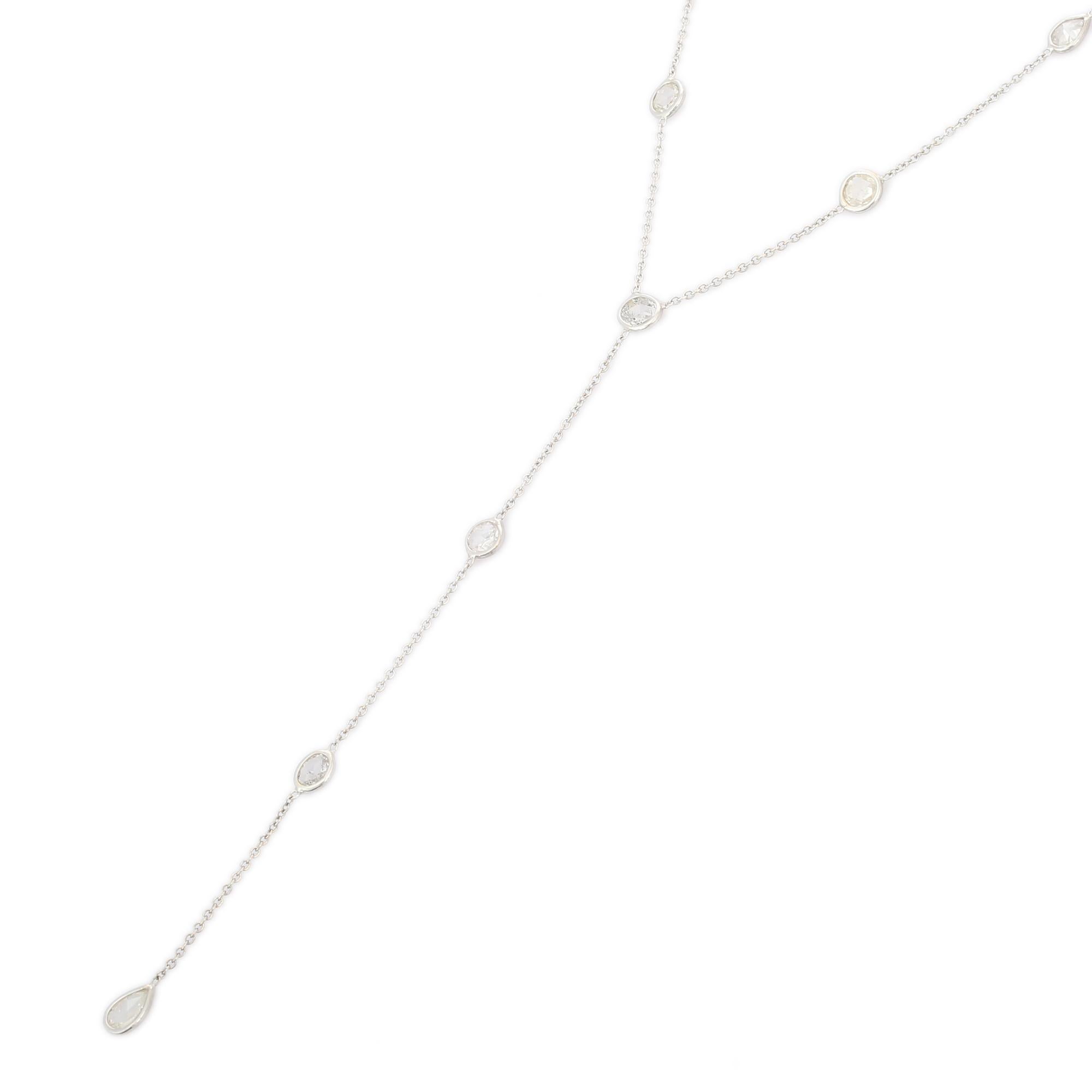 Stile romantico Collana Ariat in oro bianco con diamanti in oro bianco 18 carati in vendita 4