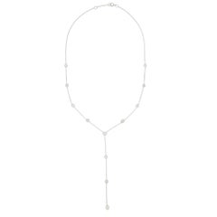 Romantic Style White Gold Diamond Ariat Necklace in 18k White Gold