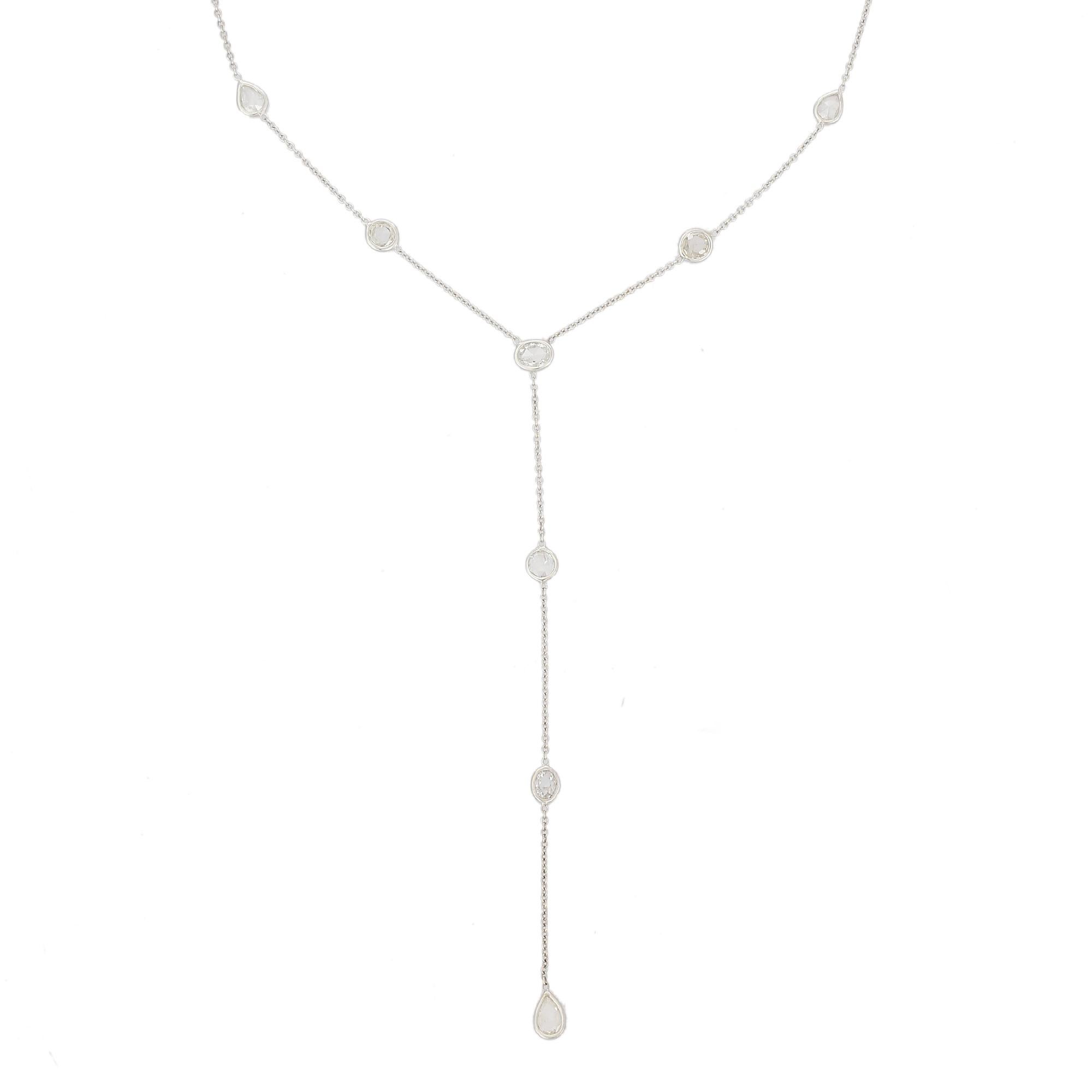 Stile romantico Collana Ariat in oro bianco con diamanti in oro bianco 18 carati in vendita 1