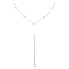 Collar Ariat de Diamantes en Oro Blanco de 18k Estilo Romántico