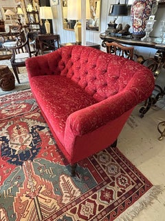 Romantic Tufted Raised Velvet Upholstered Sofa or Loveseat